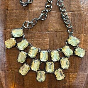 Vintage Glass & Gunmetal Statement Necklace
